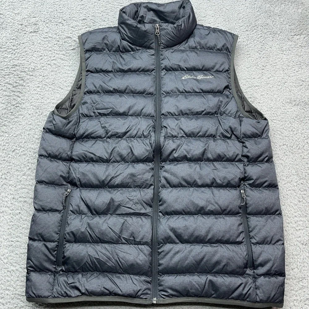 Eddie Bauer‎ EB650 Down Puffer Vest Mens LT Blue/Gray Lightweight Gorpcore